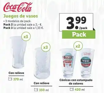 Lidl Vasos coca-cola oferta