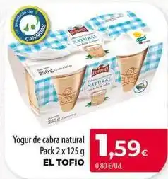 Spar Tenerife El tofio - yogur de cabra natural oferta