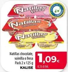 Spar Tenerife Kalise - natillas chocolate vainilla o fresa oferta