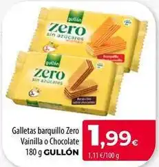 Spar Tenerife Gullón - galletas barquillo zero vainilla o chocolate oferta