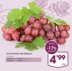 Supermercados Plaza Origen - uva rosada sin semilla oferta