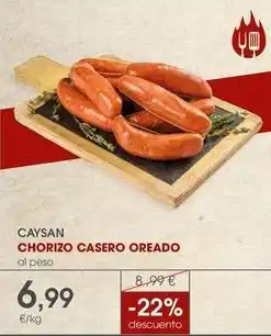 Supermercados Plaza Caysan - chorizo casero oreado oferta