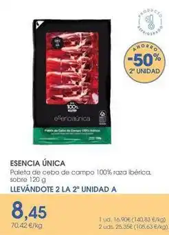 Supermercados Plaza Esencia única covap - paleta de cebo de campo 100% raza iberica, sobre oferta