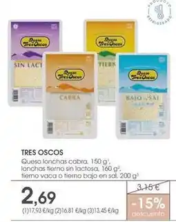 Supermercados Plaza Tres oscos - queso lonchas cabra oferta