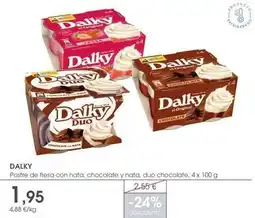Supermercados Plaza Dalky - postre de fresa con nata, chocolate y nata, duo chocolate oferta