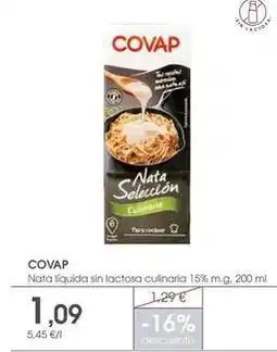 Supermercados Plaza Covap - nata liquida sin lactosa culinaria 15% mg. 200 ml oferta