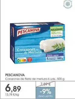 Supermercados Plaza Pescanova - corazones de filete de merluza oferta