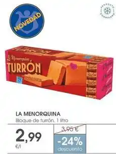Supermercados Plaza La menorquina - bloque de turrón oferta