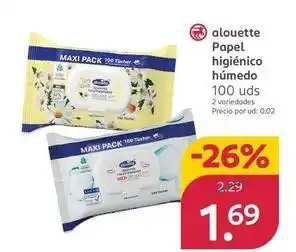 Rossmann Alouette - papel higiénico húmedo oferta