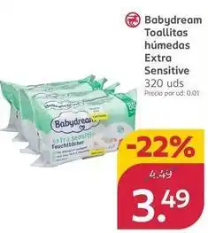 Rossmann Babydream - toallitas humedas extra sensitive oferta