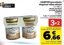 Carrefour Campos - iparraldeko hegaluze oliba-oliotan oferta