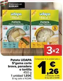 Carrefour Udapa - patata 5 gama corte brava, panadera o tortilla oferta