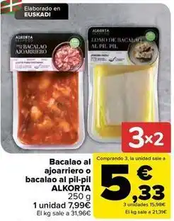 Carrefour Alkorta - bacalao al ajoarriero o bacalao al pil-pil oferta
