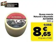 Carrefour Altzania - queso mezcla natural o ahumado oferta