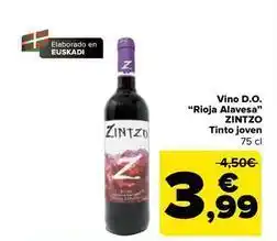 Carrefour Zintzo - vino d.o. rioja alavesa tinto joven oferta