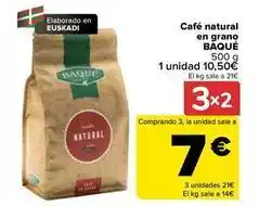 Carrefour Cafe baque - café natural en grano oferta