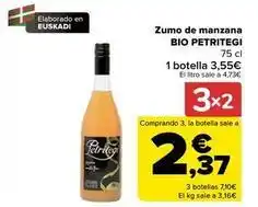 Carrefour Bio petritegi - zumo de manzana oferta