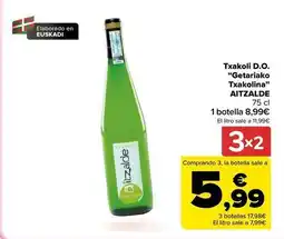 Carrefour Aitzalde - txakoli d.o. getariko txakolina oferta