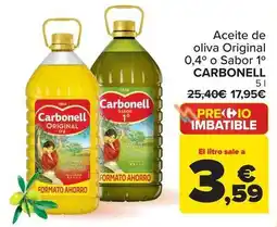 Carrefour Carbonell - aceite de oliva original 0,4º o sabor 1º oferta