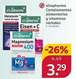 Rossmann Altapharma - complementos alimentarios y vitaminas variadas oferta