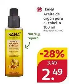 Rossmann Isana - aceite de argan para el cabello oferta