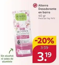 Rossmann Alterra - desodorante en barra oferta