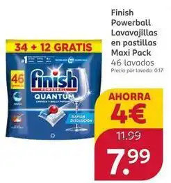 Rossmann Finish - powerball lavavajillas en pastillas maxi pack oferta