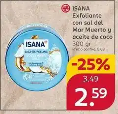 Rossmann Isana - exfoliante con sal del mar muerto y aceite de coco oferta