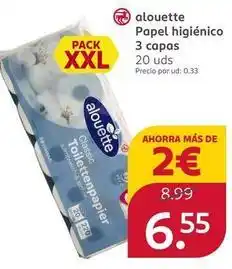 Rossmann Alouette - papel higiénico oferta