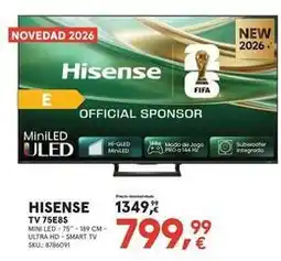 Worten Hisense - tv 75e8s oferta