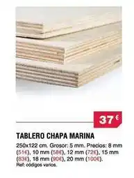 Chafiras Marina - tablero chapa marina oferta