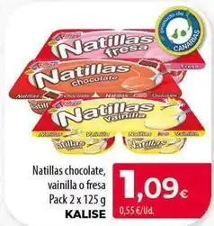 SPAR Lanzarote Kalise - natillas chocolate vainilla o fresa oferta
