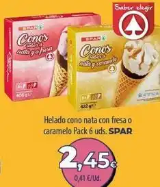 SPAR Lanzarote Spar - helado cono nata con fresa o caramelo oferta