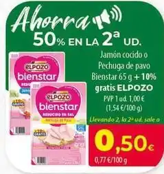 SPAR Lanzarote Elpozo - jamon cocido o pechuga de pavo bienstar oferta