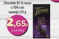 SPAR Lanzarote Tirma - chocolate 85% cacao o 70% con naranja oferta