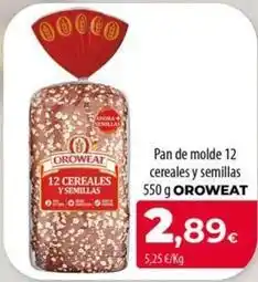 Spar La Palma Oroweat - pan de molde 12 cereales y semillas oferta