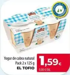 Spar La Palma El tofio - yogur de cabra natural oferta
