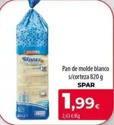 Spar La Palma Spar - pan de molde blanco s/ corteza oferta