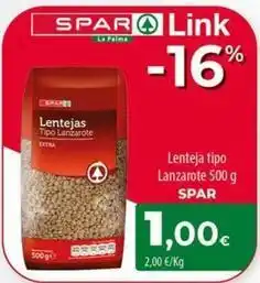 Spar La Palma Spar - lenteja tipo lanzarote oferta