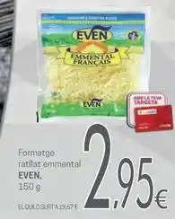 Valvi Supermercats Even - formatge ratllat emmental oferta