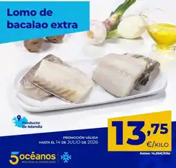 5 Océanos Lomo de bacalao extra oferta
