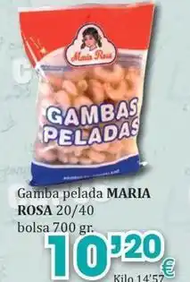 Congelados Copos Maria rosa - gamba pelada oferta