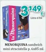 Congelados Copos La menorquina - sandwich mini straciatella oferta