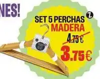 Hipo Gegant Set 5 perchas madera oferta