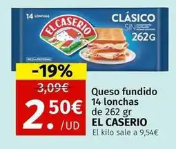Maskom Supermercados El caserío - queso fundido 14 lonchas oferta