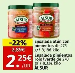 Maskom Supermercados Alsur - ensalada atun con pimientos oferta