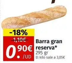 Maskom Supermercados Barra gran reserva oferta