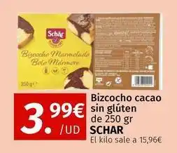 Maskom Supermercados Schär - bizcocho cacao sin gluten oferta