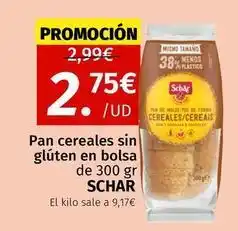 Maskom Supermercados Schär - pan cereales sin gluten en bolsa oferta