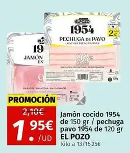 Maskom Supermercados El pozo - jamon cocido 1954 de 150 gr / pechuga pavo 1954 de 120 gr oferta